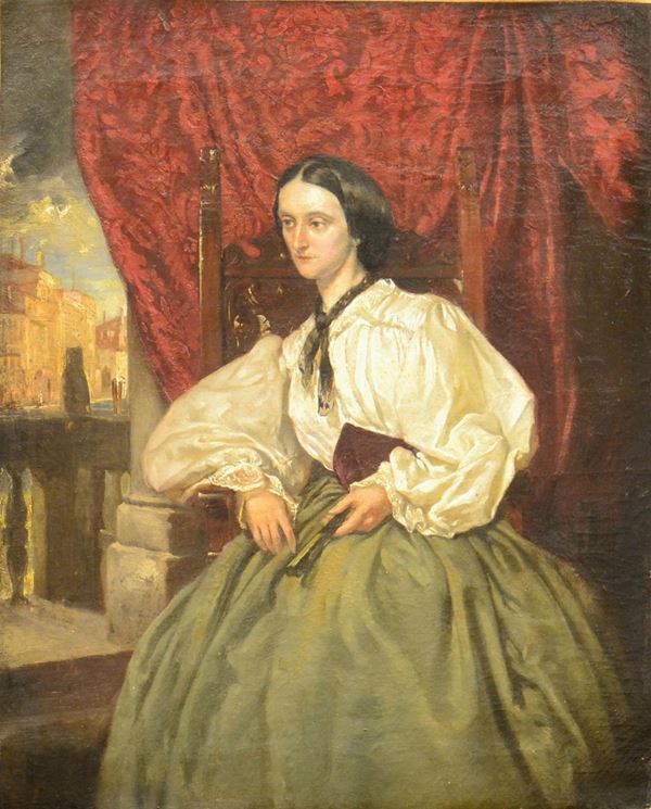 Scuola inglese, sec. XIX,  - Asta GIOIELLI, ARREDI D'ANTIQUARIATO, DIPINTI E SCULTURE - Poggio Bracciolini Casa d'Aste