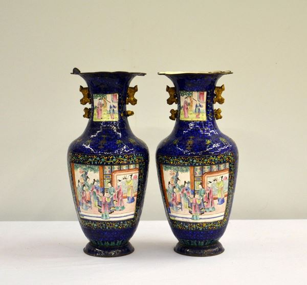 Due vasi, arte orientale, sec. XIX,