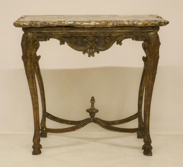 Consolle, Luigi XVI, in legno laccato e scolpito a