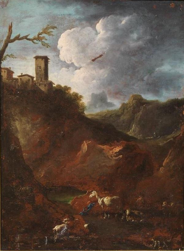 Cerchia di Rosa da Tivoli  - Asta GIOIELLI, ARREDI D'ANTIQUARIATO, DIPINTI E SCULTURE - Poggio Bracciolini Casa d'Aste
