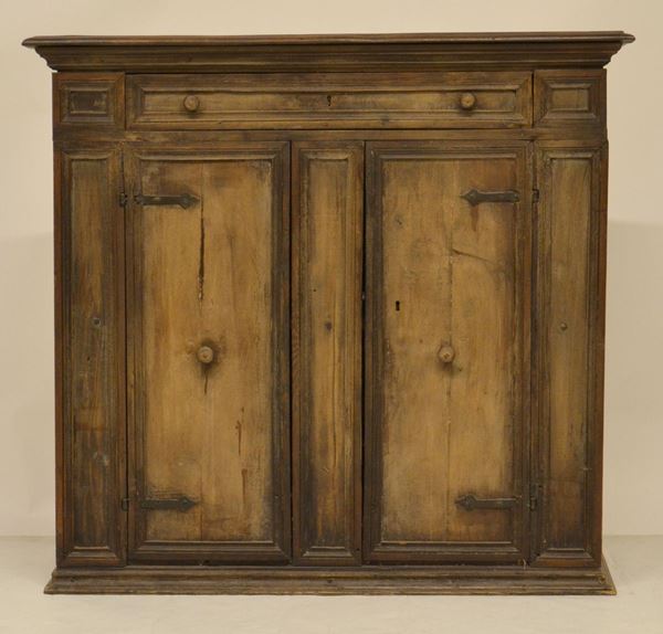 Credenza, in stile 700, in pioppo, due sportelli,