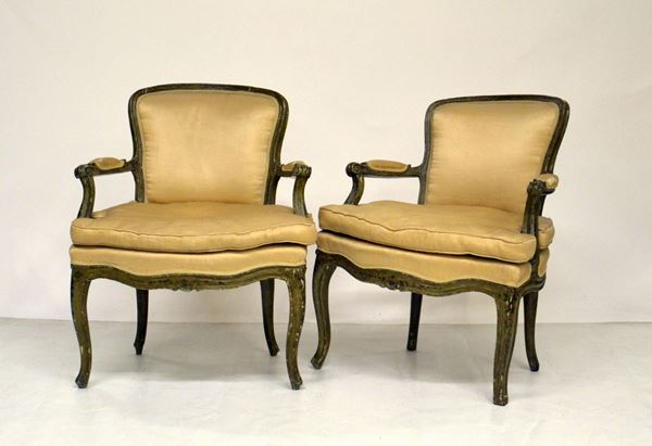 Coppia di poltroncine, Veneto, sec. XIX,