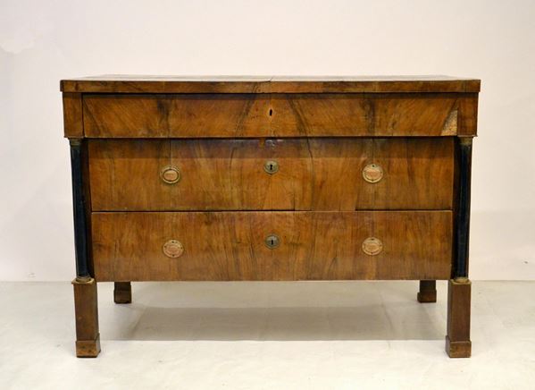 Cassettone, Tardo Impero,  - Asta GIOIELLI, ARREDI D'ANTIQUARIATO, DIPINTI E SCULTURE - Poggio Bracciolini Casa d'Aste