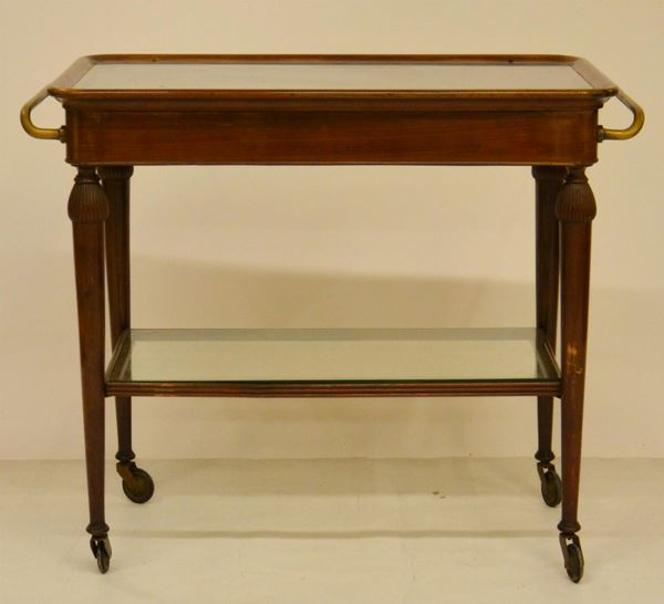 Carrello portavivande, met&agrave; sec, XX,  - Asta GIOIELLI, ARREDI D'ANTIQUARIATO, DIPINTI E SCULTURE - Poggio Bracciolini Casa d'Aste