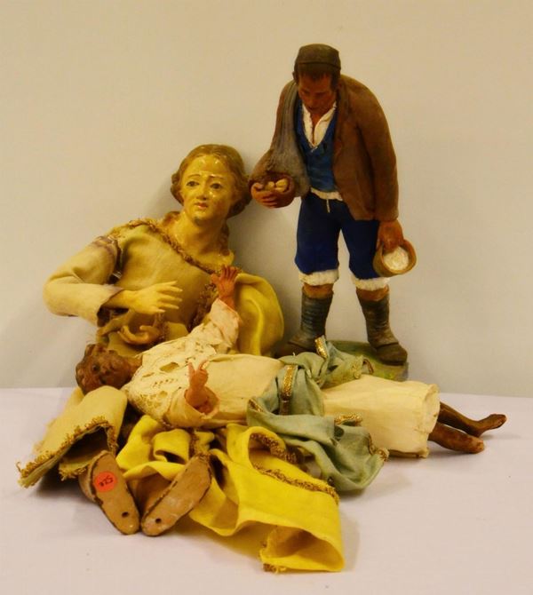 Tre sculture, in vari materiali,&nbsp; raffiguranti Personaggi&nbsp;&nbsp;&nbsp;&nbsp;&nbsp;&nbsp;&nbsp;&nbsp;&nbsp;&nbsp;&nbsp;&nbsp;&nbsp;&nbsp;&nbsp;&nbsp;&nbsp;&nbsp;&nbsp;&nbsp;&nbsp;&nbsp;&nbsp;&nbsp;&nbsp;&nbsp;&nbsp;&nbsp;&nbsp;&nbsp;&nbsp;&nbsp;&nbsp;&nbsp;&nbsp;&nbsp;&nbsp;&nbsp;