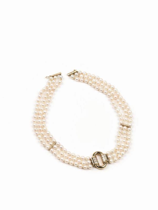 COLLANA GIROCOLLO , IN ORO GIALLO, DIAMANTI