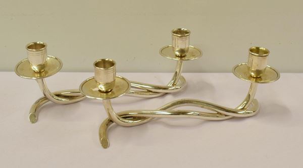 COPPIA DI CANDELIERI , SEC. XX  - Asta GIOIELLI, SCULTURE, DIPINTI, ARREDI E OGGETTI D'ARTE - Poggio Bracciolini Casa d'Aste