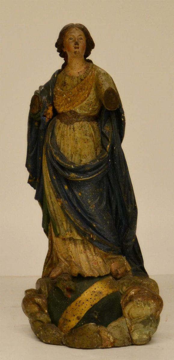 Scultura, sec. XVIII, in legno policromo,