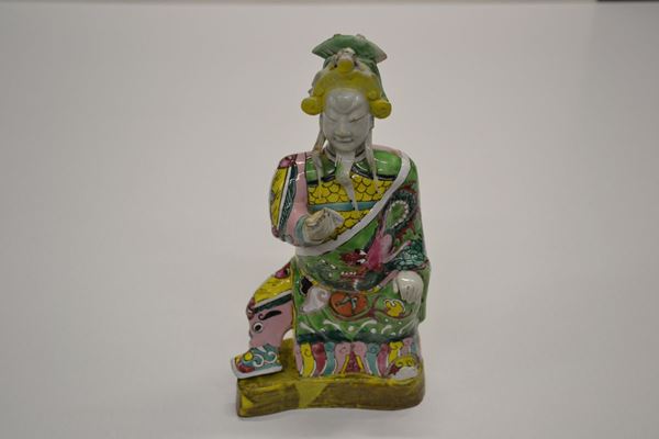 Figura di porcellana, famiglia rosa, Cina, sec. XIX