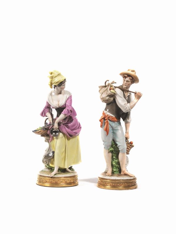 COPPIA DI FIGURE, MANIFATTURA DI CAPODIMONTE, SECOLO XX