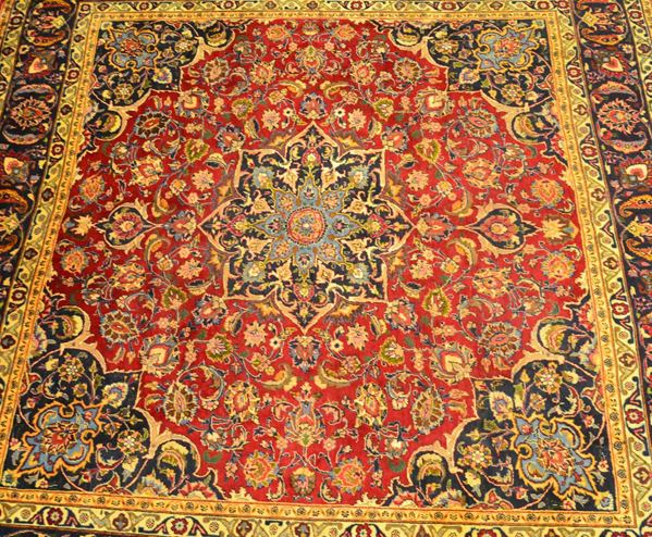 Tappeto persiano Mashad di vecchia manifattura,