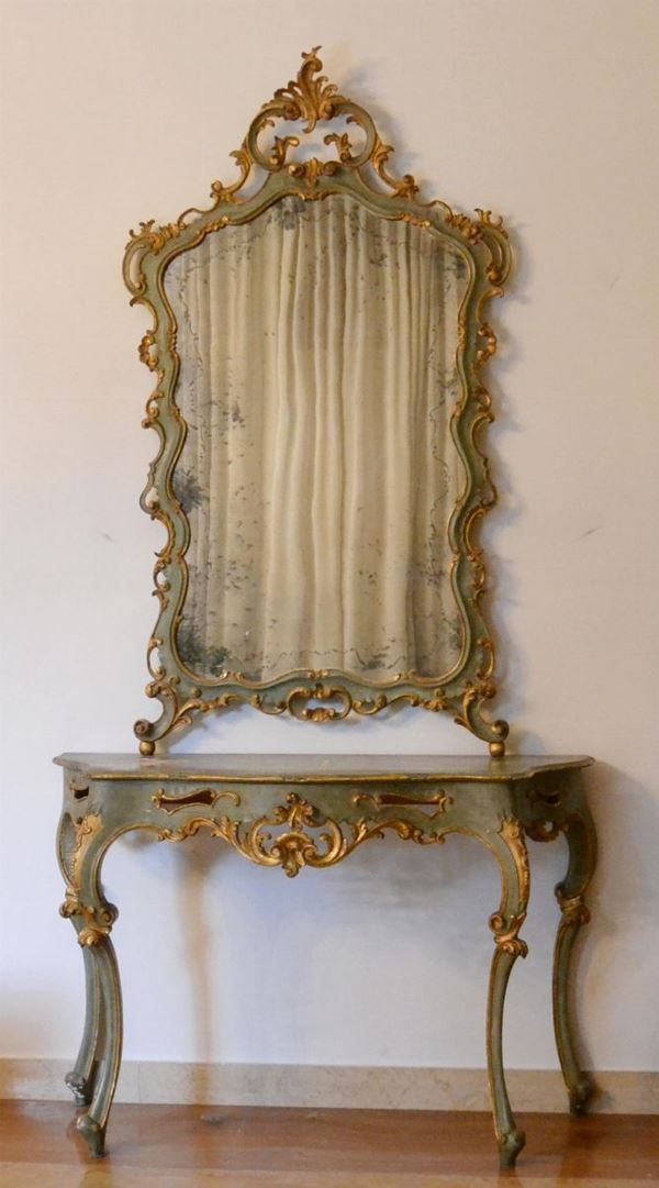 Console e specchiera, in stile '700,