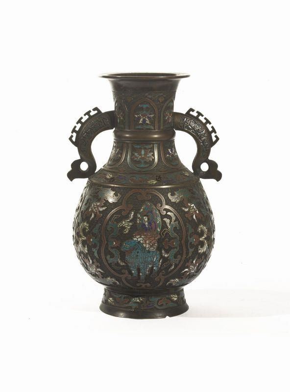 VASO IN BRONZO, GIAPPONE, SEC. XX