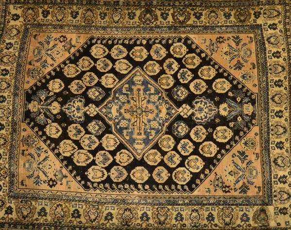 Tappeto persiano, inizi sec. XX, fondo marrone