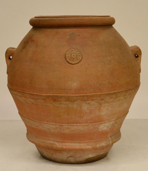 Orcio, manifattura Carlo Mistri, Impruneta,  - Asta GIOIELLI, SCULTURE, DIPINTI, ARREDI E OGGETTI D'ARTE - Poggio Bracciolini Casa d'Aste