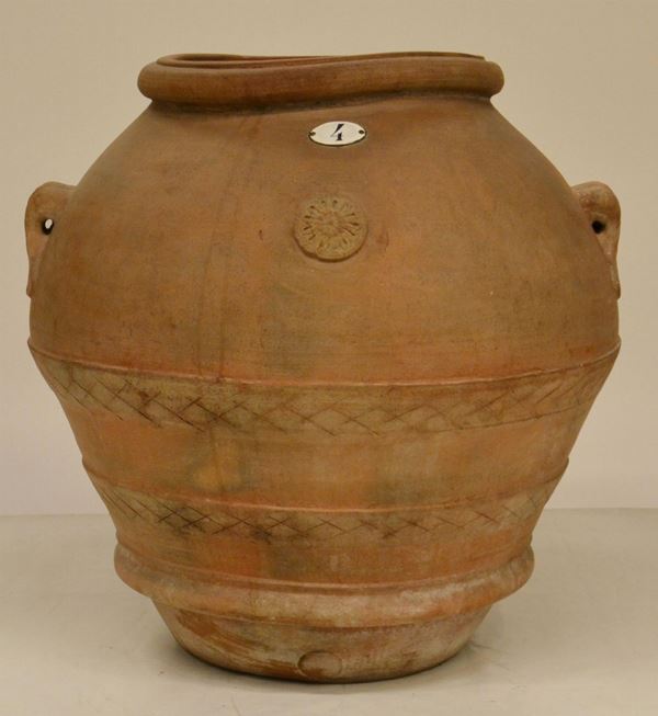 Orcio, manifattura Carlo Mistri, Impruneta,  - Asta GIOIELLI, SCULTURE, DIPINTI, ARREDI E OGGETTI D'ARTE - Poggio Bracciolini Casa d'Aste