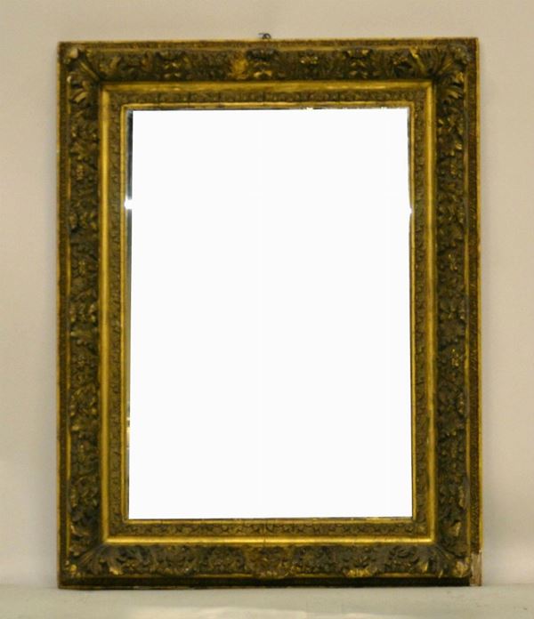 Specchiera, inizi sec. XX, entro cornice in legno