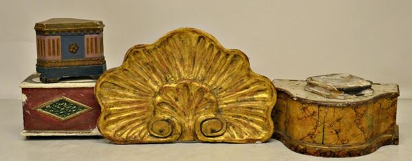 Cinque fra basi e fregi, sec. XVIII e XIX,