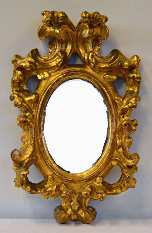 Cornice, sec. XIX, in legno dorato e  - Asta GIOIELLI, SCULTURE, DIPINTI, ARREDI E OGGETTI D'ARTE - Poggio Bracciolini Casa d'Aste