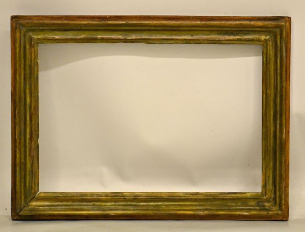 Cornice, sec. XVIII, in legno laccato a mecca,