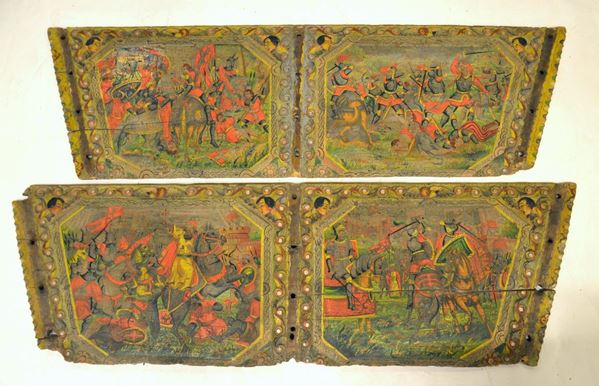 Due frammenti di carretto siciliano, sec. XIX,  - Asta GIOIELLI, SCULTURE, DIPINTI, ARREDI E OGGETTI D'ARTE - Poggio Bracciolini Casa d'Aste