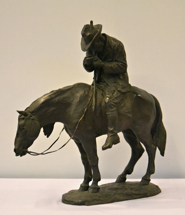 Scultura, sec. XX, in bronzo,