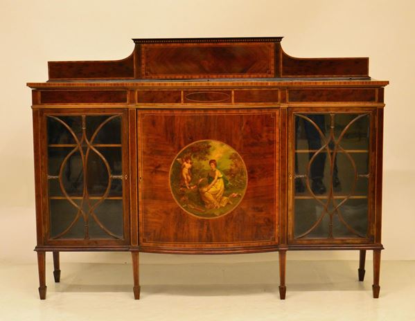Credenza, Inghilterra, inizi sec. XX, in mogano