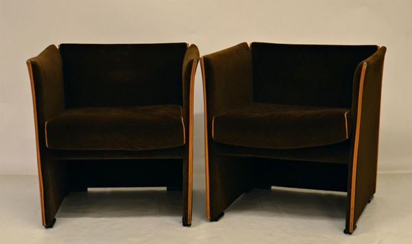 Coppia di poltroncine, anni 60, manifattura Cassina,