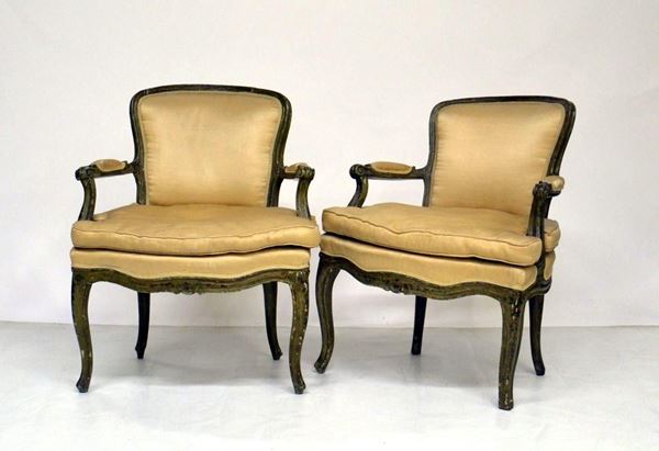 Coppia di poltroncine, Veneto, sec. XIX,