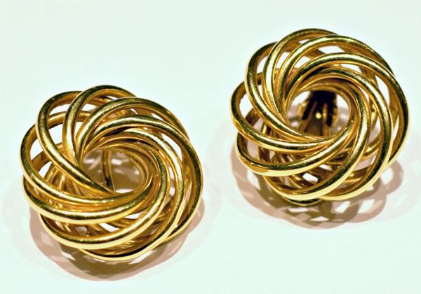 PAIO DI ORECCHINI, TIFFANY IN ORO GIALLO