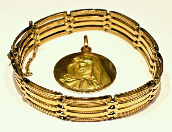 BRACCIALE IN ORO GIALLO  - Asta ANTIQUARIATO, COLLEZIONISMO E GIOIELLI - Poggio Bracciolini Casa d'Aste
