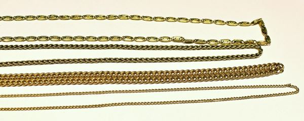 QUATTRO COLLANE IN ORO GIALLO
