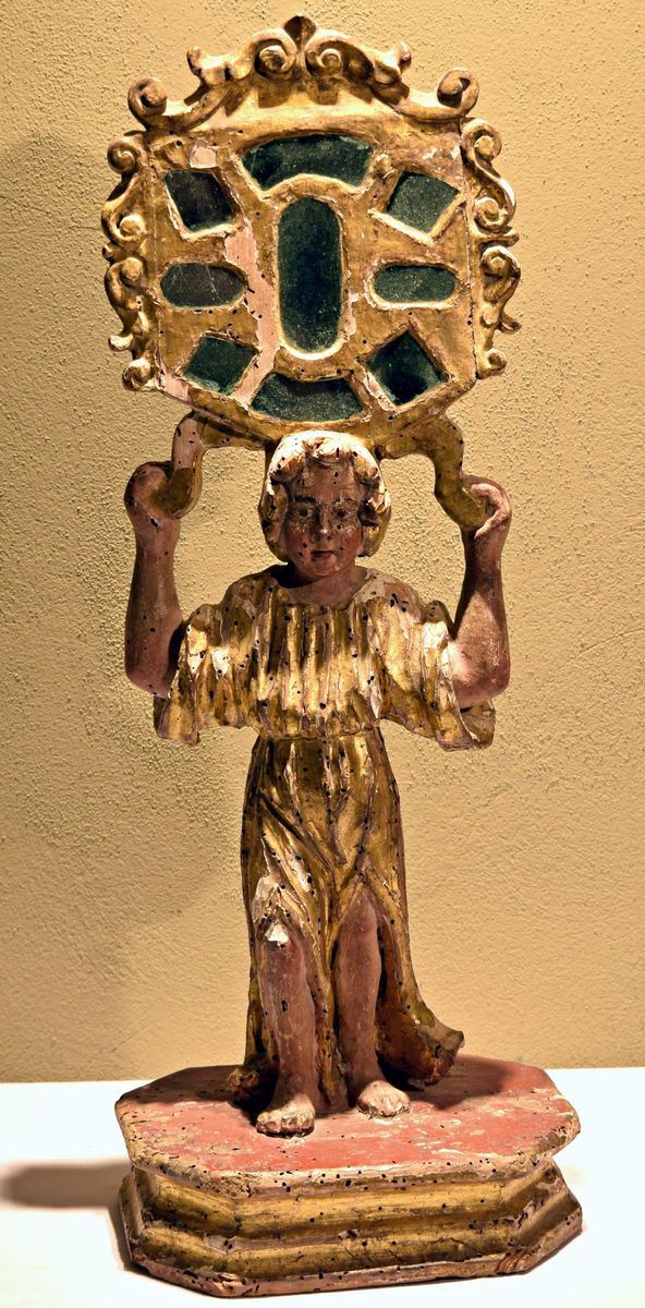 Scultura, Siena, sec. XVII, in legno dorato,  - Asta ANTIQUARIATO, COLLEZIONISMO E GIOIELLI - Poggio Bracciolini Casa d'Aste