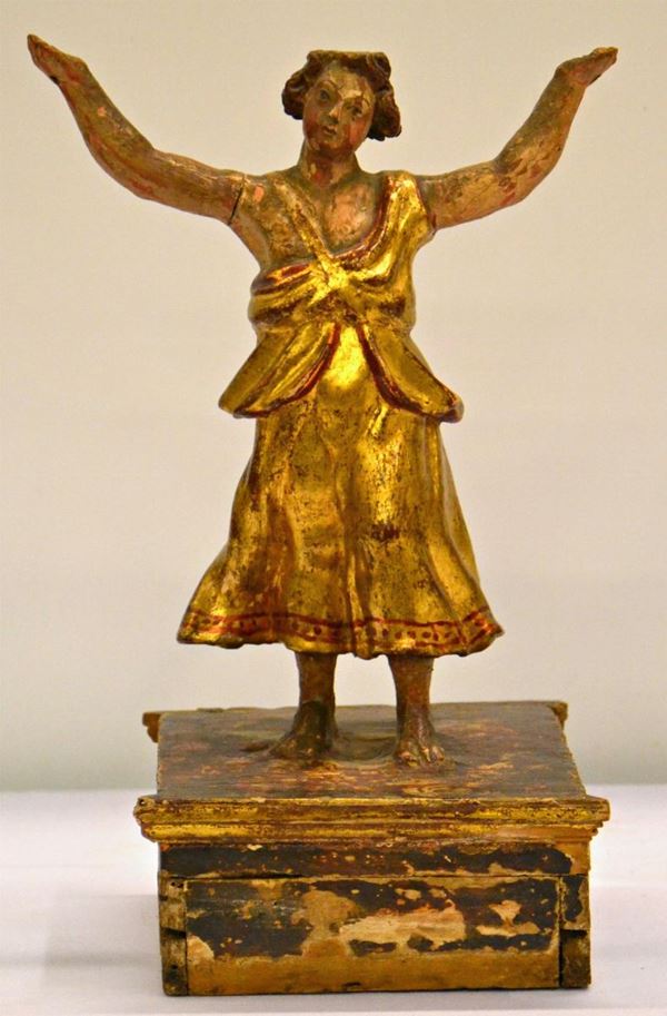 Scultura, sec. XVI, in legno dorato e scolpito,  - Asta ANTIQUARIATO, COLLEZIONISMO E GIOIELLI - Poggio Bracciolini Casa d'Aste