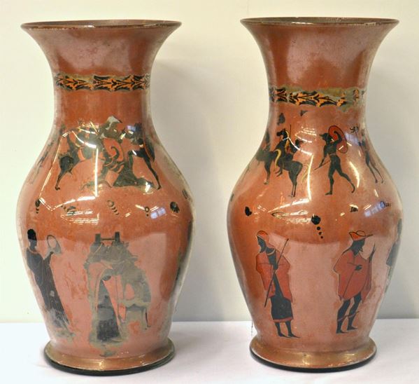 Coppia di vasi, Piemonte, sec. XVIII, in vetro