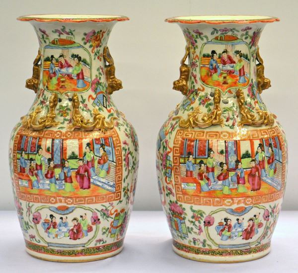 Due vasi, arte orientale, sec, XIX,