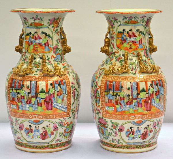 Due vasi, arte orientale, sec, XIX,  - Asta ANTIQUARIATO, COLLEZIONISMO E GIOIELLI - Poggio Bracciolini Casa d'Aste