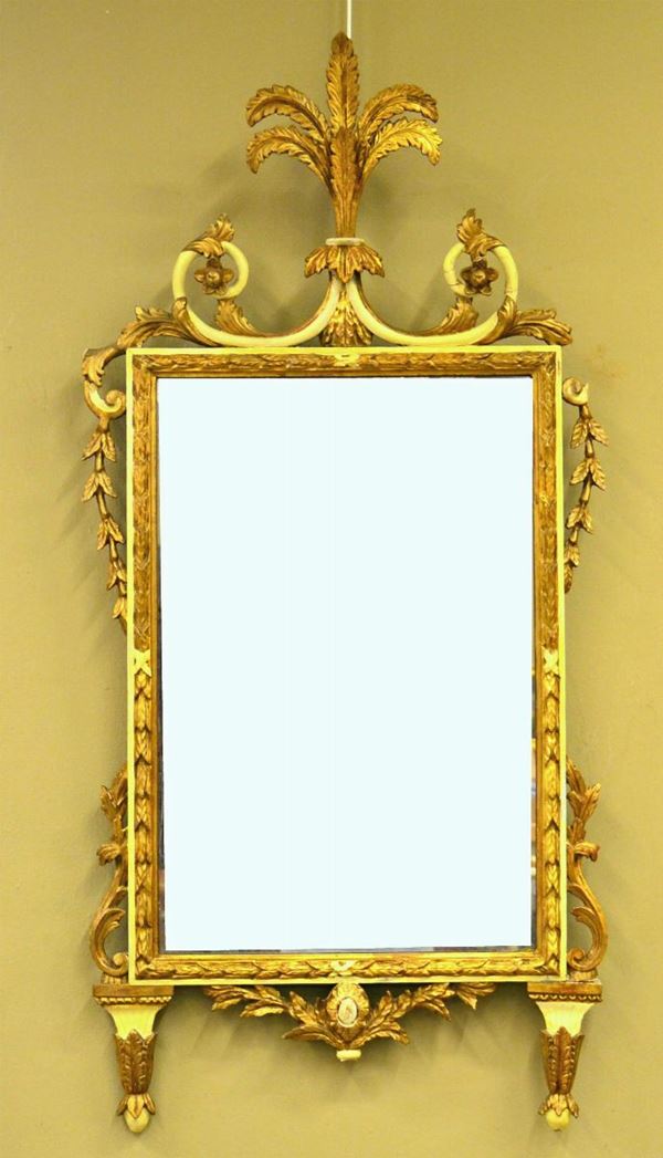 Specchiera, Impero, entro cornice in legno laccato e