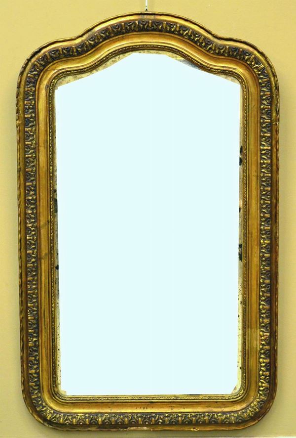 Specchiera, sec. XIX, entro cornice in legno