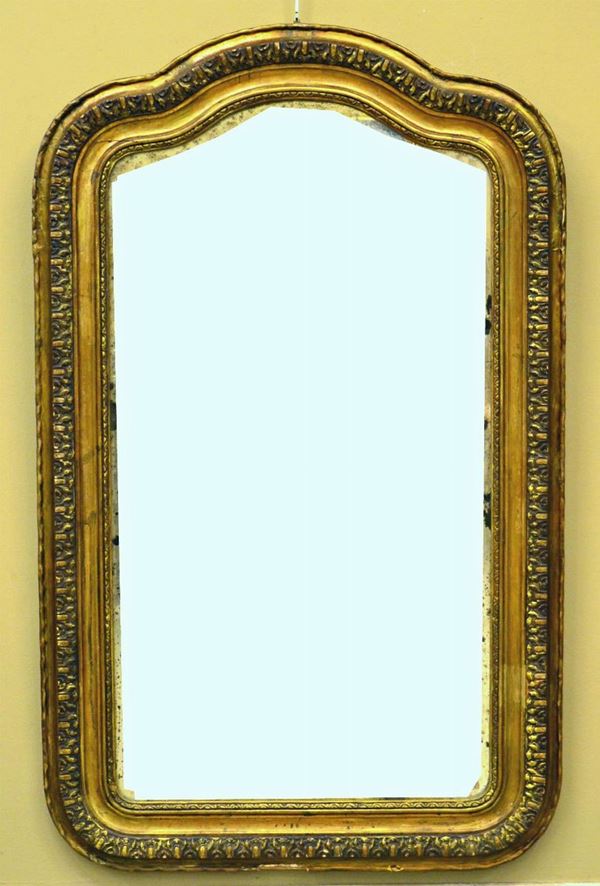 Specchiera, sec. XIX, entro cornice in legno  - Asta ANTIQUARIATO, COLLEZIONISMO E GIOIELLI - Poggio Bracciolini Casa d'Aste