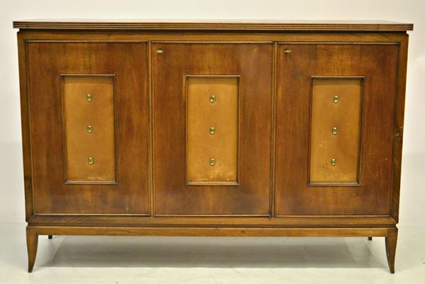 Credenza, anni 80, in noce, tre sportelli