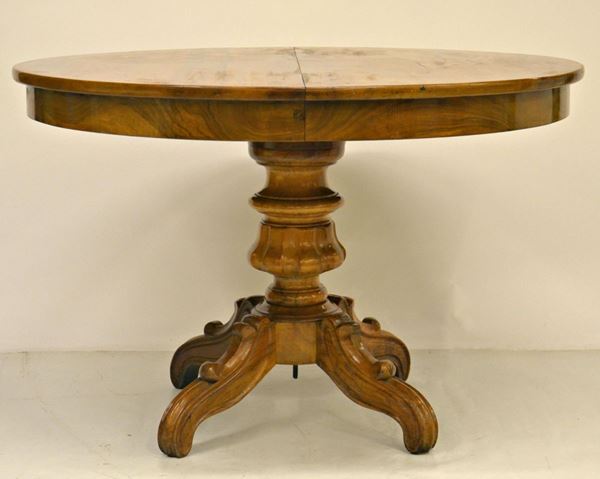 Tavolo. sec. XIX, in noce e ciliegio,  - Asta ANTIQUARIATO, COLLEZIONISMO E GIOIELLI - Poggio Bracciolini Casa d'Aste