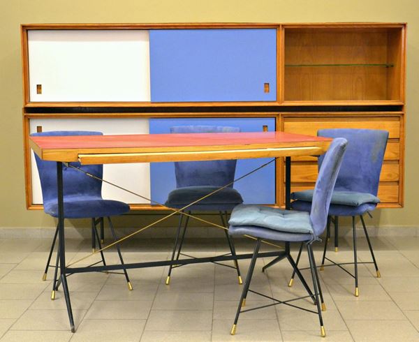 Sala da pranzo, anni 70, composta da credenze,