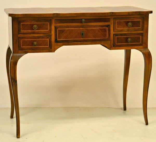 Scrittoio, inizi sec. XX, lastronato in radica,  - Asta ANTIQUARIATO, COLLEZIONISMO E GIOIELLI - Poggio Bracciolini Casa d'Aste
