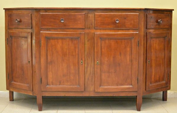 Credenza, sec. XIX, in noce,