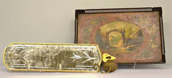 Specchiera, sec. XIX, decorata con  - Asta ANTIQUARIATO, COLLEZIONISMO E GIOIELLI - Poggio Bracciolini Casa d'Aste