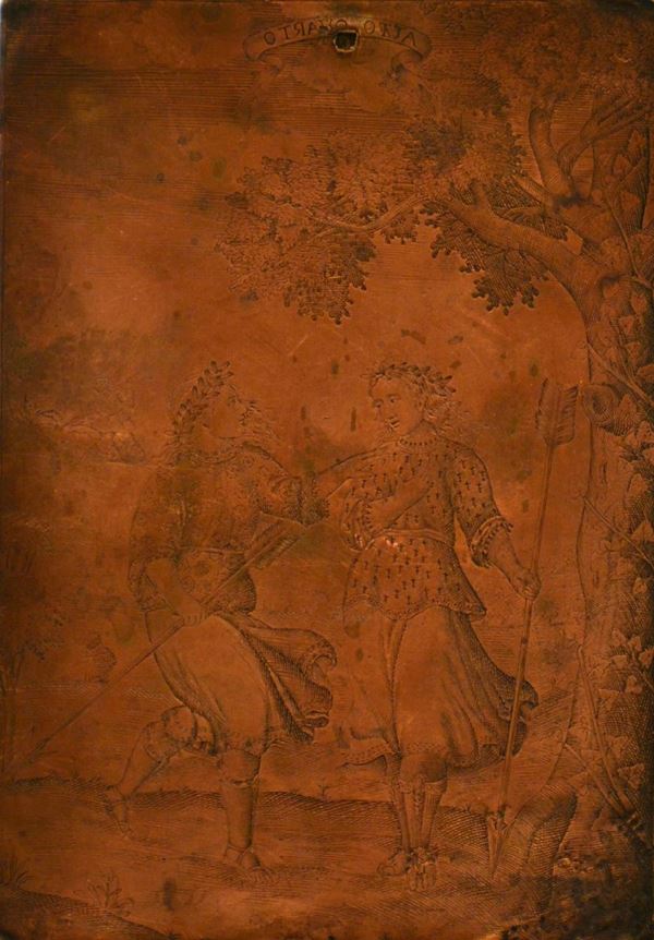 Lastra in rame per incisioni, sec. XVIII,  - Asta ANTIQUARIATO, COLLEZIONISMO E GIOIELLI - Poggio Bracciolini Casa d'Aste