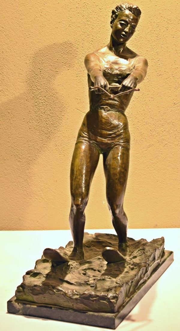 Scultura, sec. XX, in bronzo, raffigurante