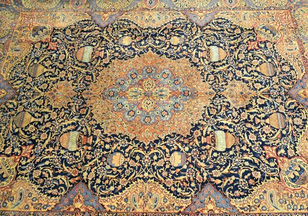 Tappeto persiano Kashmar, fondo multicolore
