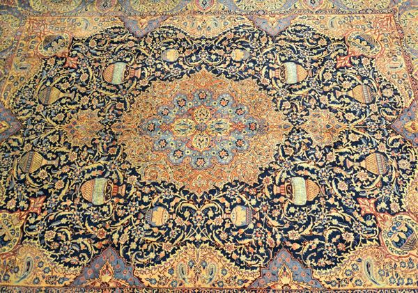 Tappeto persiano Kashmar, fondo multicolore